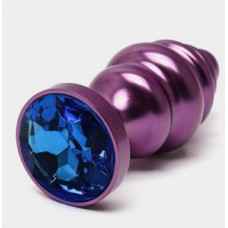 Анальная ювелирка ребристая матовая Violet BLUE 7 см