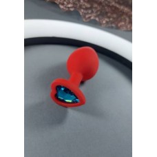 Анальная ювелирка silikon RED Hart Medium Аквамарин