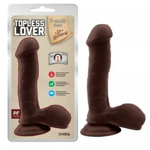 Черный фаллоимитатор Topless Lover - 18 см.