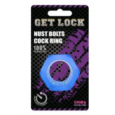 Эрекционное кольцо Nust Bolts Cock Ring-Blue