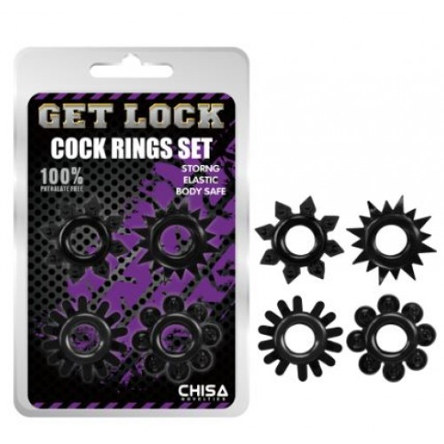Набор эрекционных колец Cock Rings Set-Black